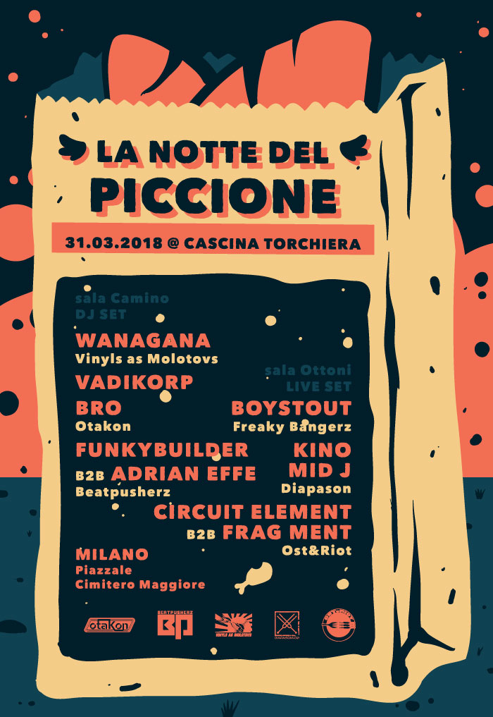 La Notte del Piccione - Flyer retro